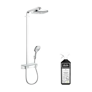 Colonne de douche HANSGROHE Raindance Select E EcoSmart chromée + nettoyant Briochin