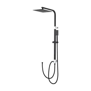 Colonne de Douche Noir Sans Mitigeur Système Douche avec Douchette à Main et Tête Douche, Ensemble Douche Hauteur Réglable...