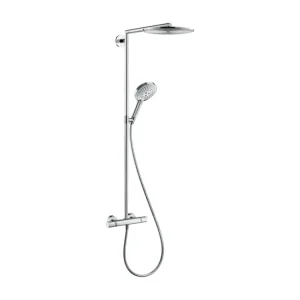 Colonne de douche thermostatique HANSGROHE Raindance S 300 chromé + tablette AddStoris