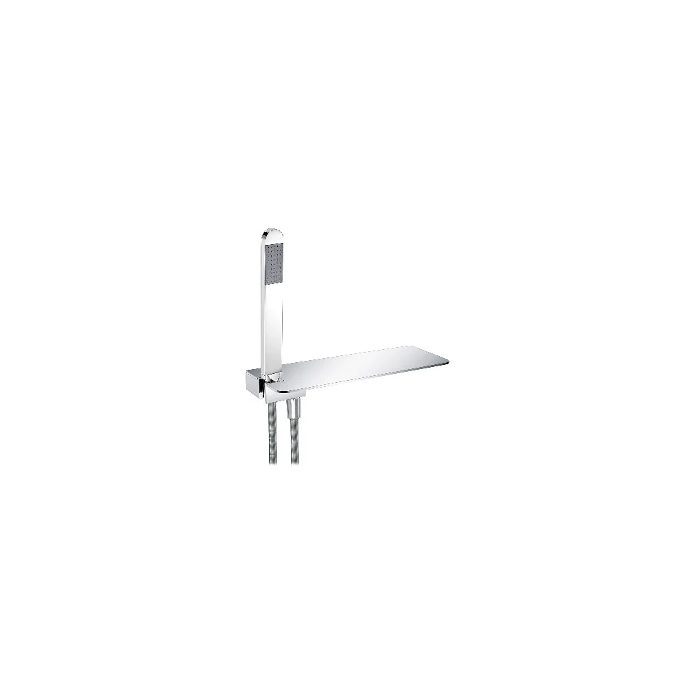 Kit baignoire Diva en laiton chromé avec douchette 30x217 mm, élastique anti-torsion