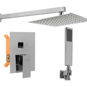 KIT DE DOUCHE ENCASTRÉ REA FENIX ACIER CHROMÉ + BOX