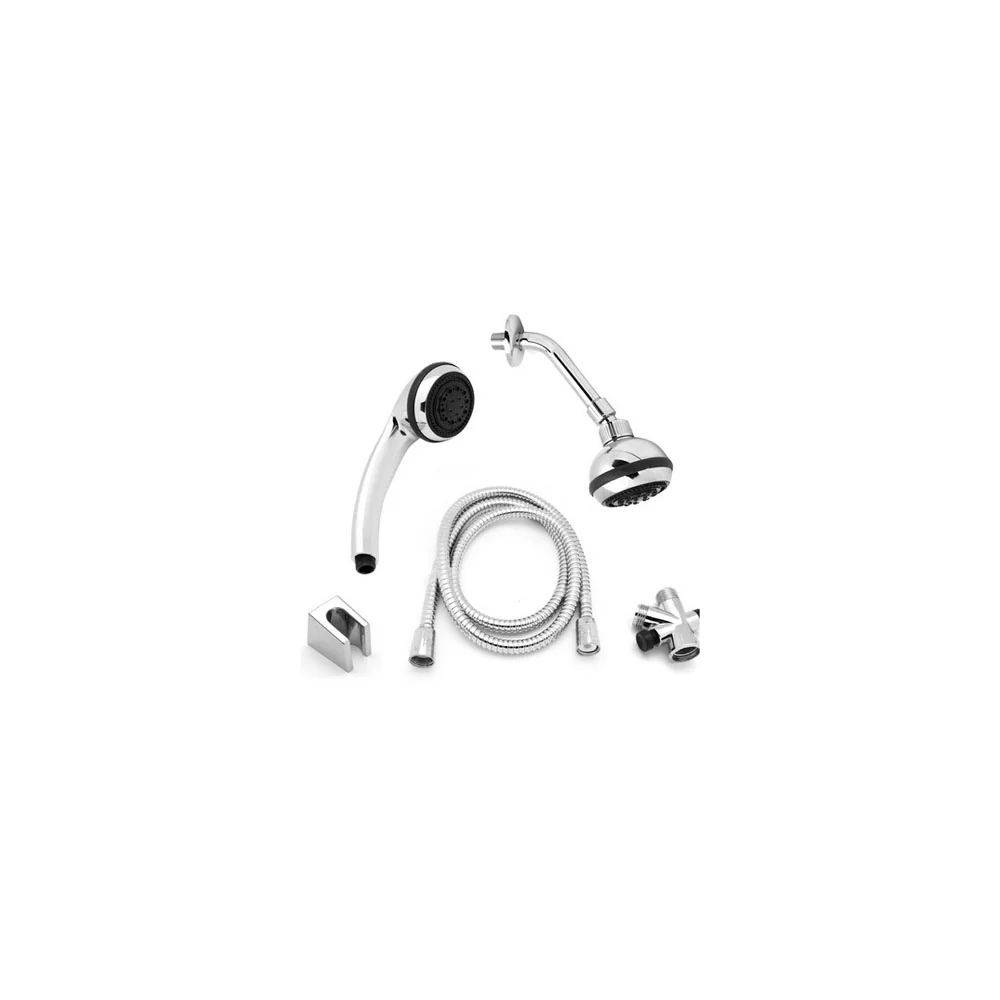 Kit à 2 douchettes modèle 13502 intégral avec pomme de douche à 5 fonctions, déviateur en ABS