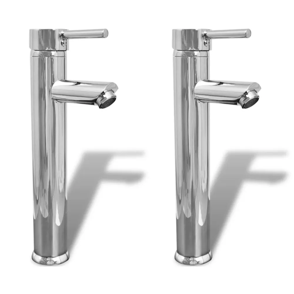 Lot de deux mitigeurs de salle de bain robinet de salle de bain douche 30 cm chromé 02_0003509