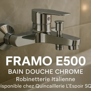 Mitigeur Bain Douche FRAMO E500 Acier chromé - Robinetterie Italienne Premium