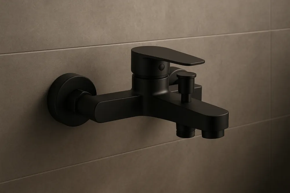 Mitigeur Bain Douche FRAMO E500 Noir Mat - Robinetterie Italienne Supérieur Finition Noir Mat