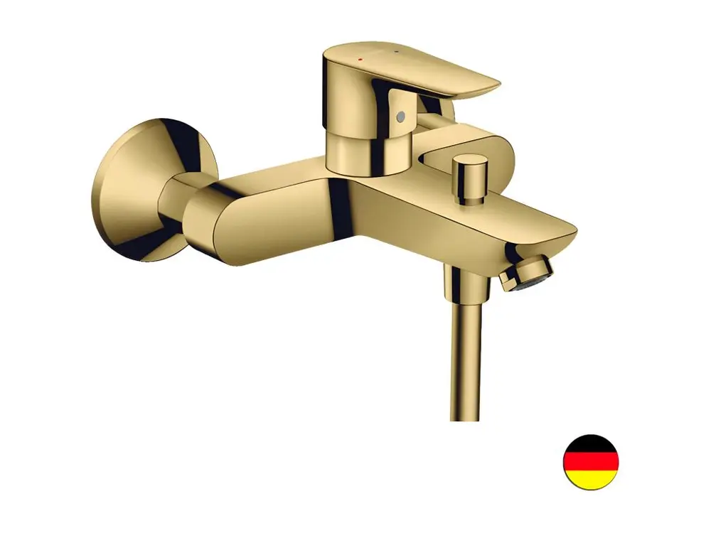 Mitigeur bain douche mécanique HANSGROHE Talis E aspect doré poli | Économie d'Eau | Haute Pression