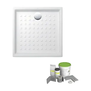 Pack receveur de douche 100 x 100 VILLEROY ET BOCH O Novo carré blanc + Kit d'étanchéité WEDI