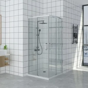 Paroi de douche 70x120 cm ouverture d'angle avec entrée facilitée hauteur 200 cm en verre trempé