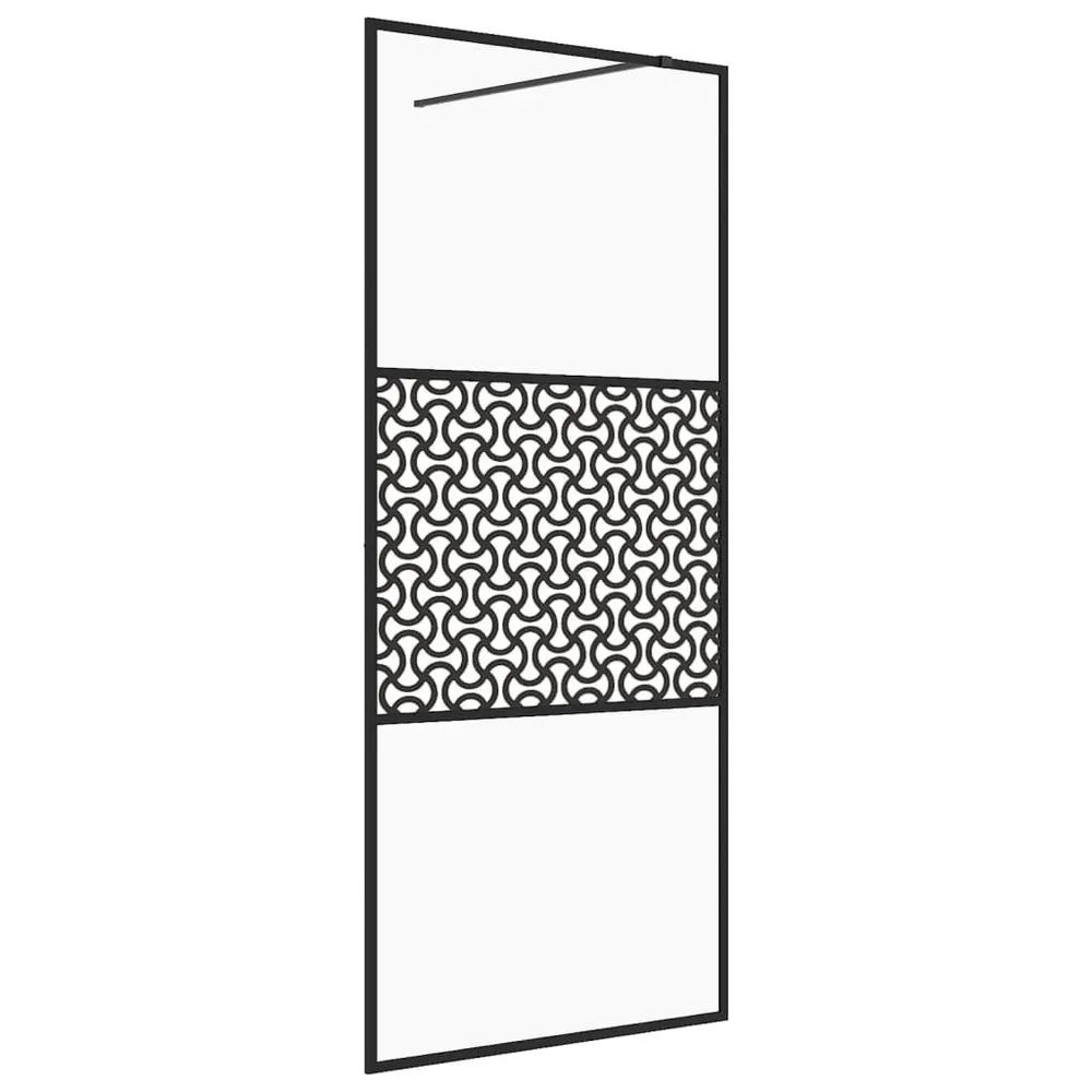 Paroi de douche avec verre ESG voir à travers 90x195 cm Noir