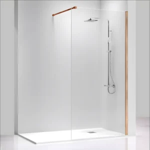 Paroi de douche fixe JEUNE avec profil ROSE DORÉ 120 cm