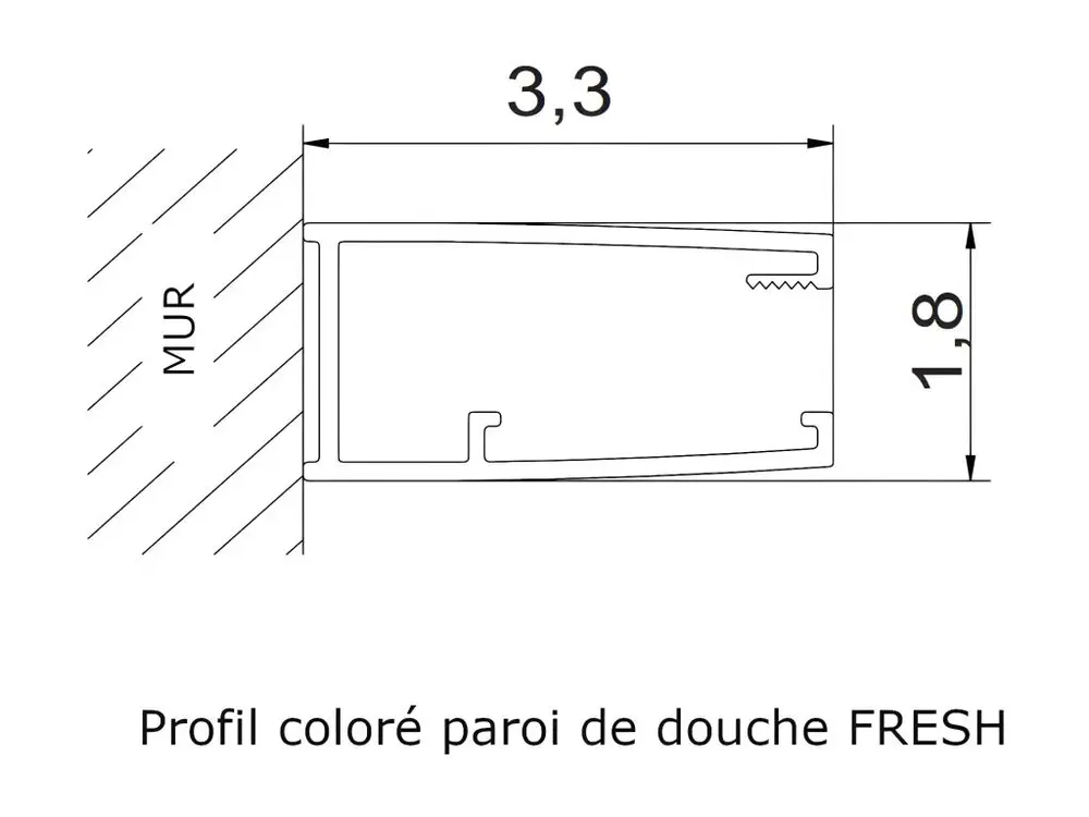 Paroi de douche fixe JEUNE avec profil ROSE DORÉ 120 cm