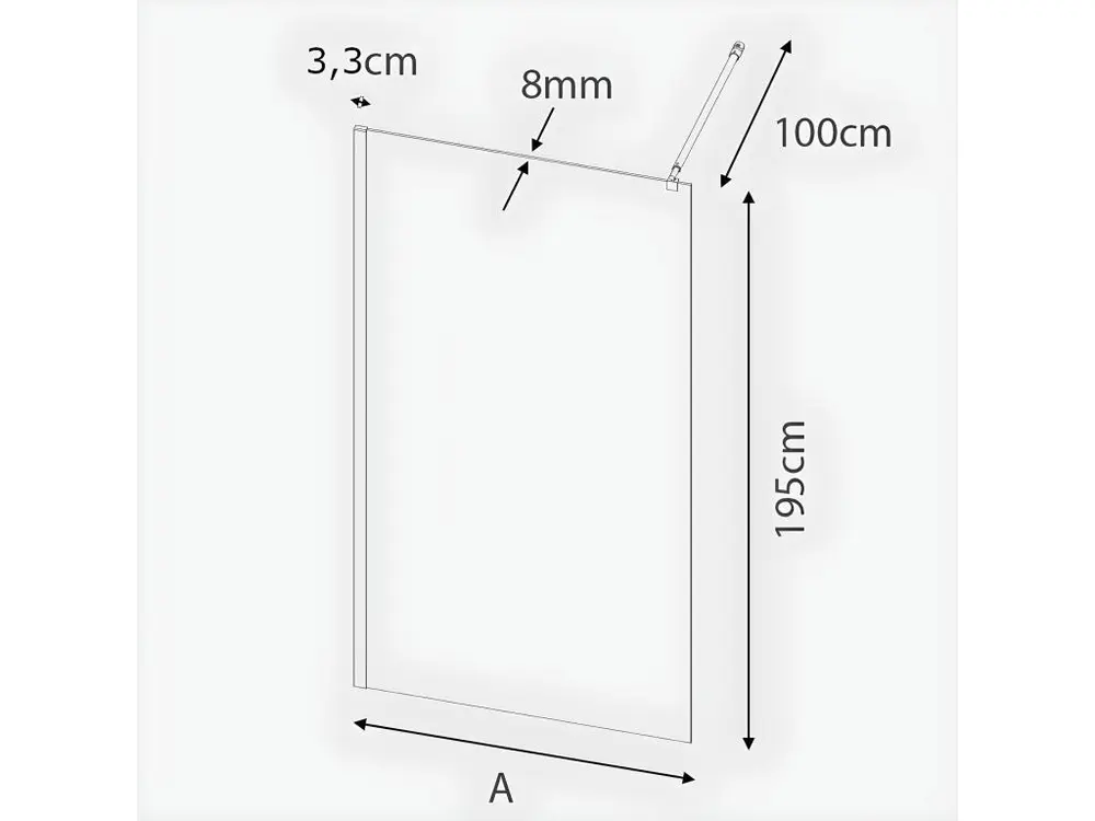Paroi de douche fixe JEUNE avec profil ROSE DORÉ 120 cm