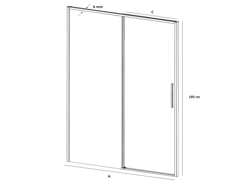Paroi de douche fixe + porte coulissante DELTA or brossé 121-122 cm