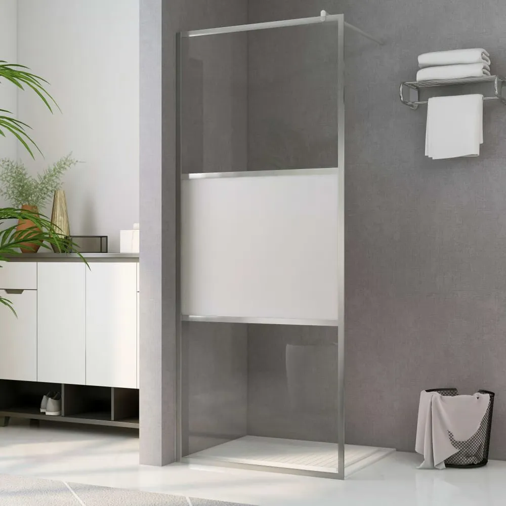 Paroi de douche à l'italienne à verre ESG demi-dépoli 100x195cm