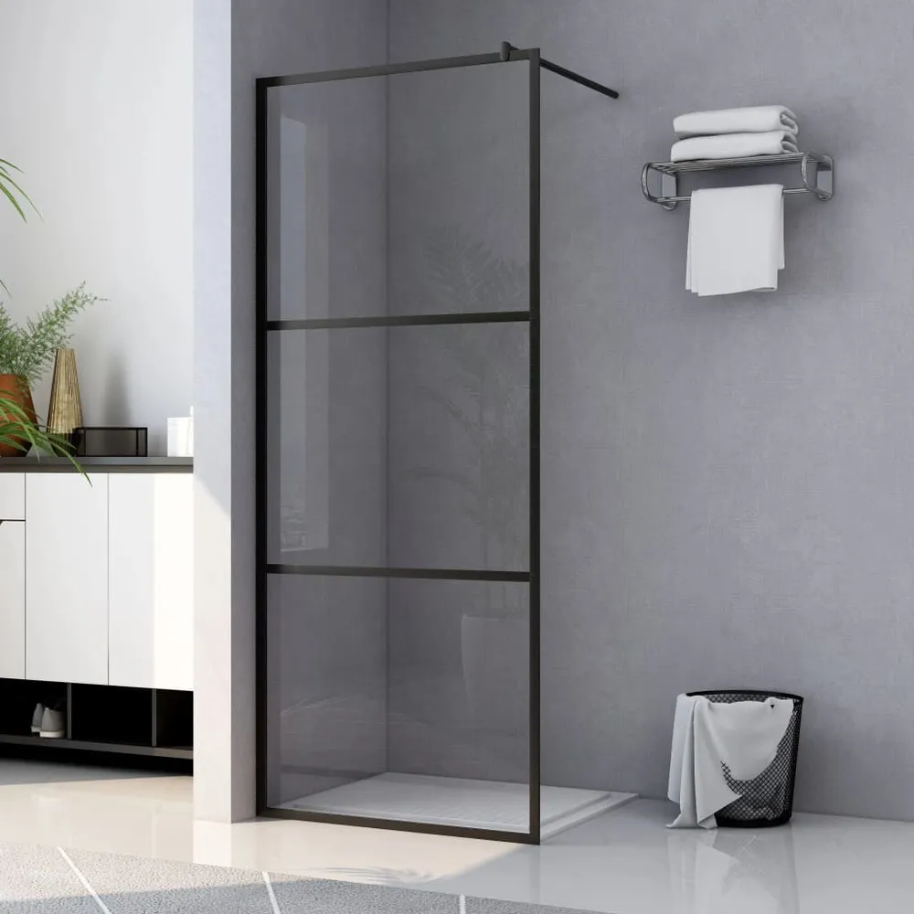 Paroi de douche à l'italienne à verre ESG Noir 90x195 cm