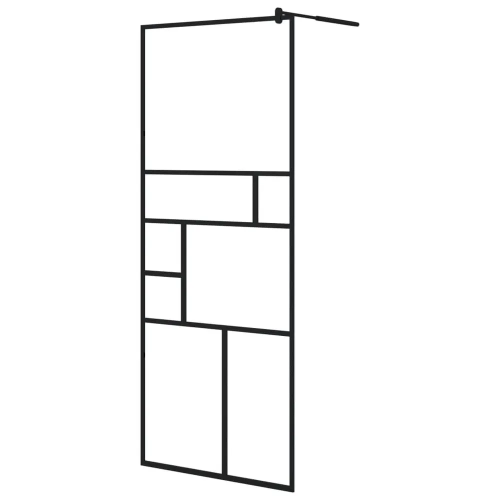 Paroi de douche à verre ESG diaphane 80x195 cm Noir