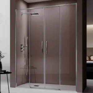Paroi de douche 2 verres fixes + 2 portes coulissantes DELTA 179-180 cm