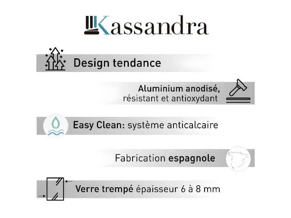 Paroi de douche 2 verres fixes + 2 portes coulissantes DELTA 179-180 cm