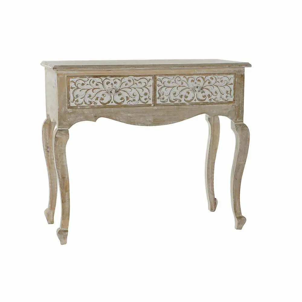 Petite Console d'entrée Shabby Chic en Bois de Manguier Patiné
