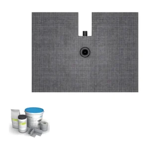 Receveur à carreler 120 x 90 cm Wedi Fundo Plano - ecoulement centre sortie sur le important cote + kit d'étanchéité