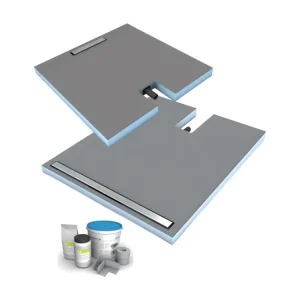 Receveur à carreler 120 x 80 cm WEDI Fundo Plano Linea écoulement linéaire & bonde intégrée + kit d'étanchéité
