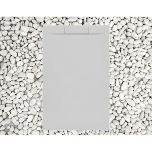 Receveur de Douche 110X85 cm GRIS PERLE Ligne Vulcano PLUS En Résine et Poudre de Marbre Avec Grille Latérale EN RÉSINE DE...