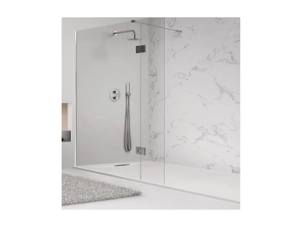 Receveur de Douche 160X95 cm GRIS RAL 7037 Ligne Vulcano PLUS En Résine et Poudre de Marbre Avec Grille Latérale EN RÉSINE...