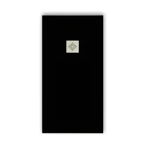 Receveur de douche 90 x 180 cm extra plat INTÈGRE en résine surface ardoisée noir