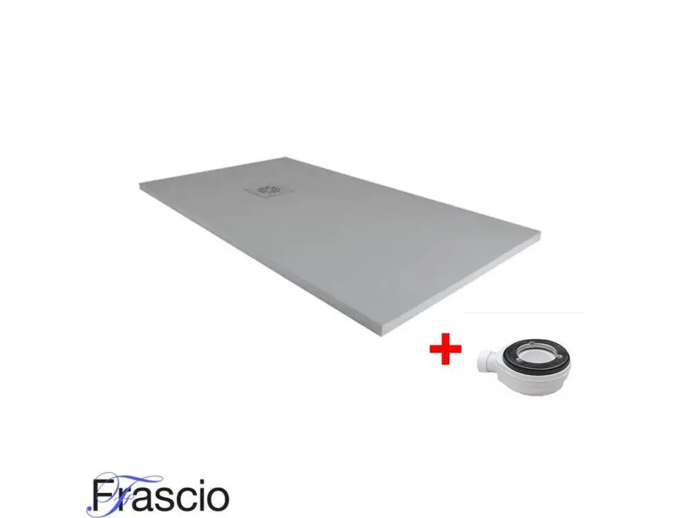 Receveur de Douche 80X150 cm Ligne Vulcano Extra Slim Couleur Gris Ténébreux Ral 7005 En Résine Synthétique et Poussière d...