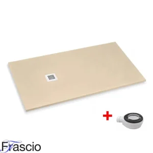 Receveur de Douche 90X90 cm Ligne Vulcano Extra Fin Couleur Ivoire Net Ral 1015 en Résine Synthétique et Poussière de Marb...