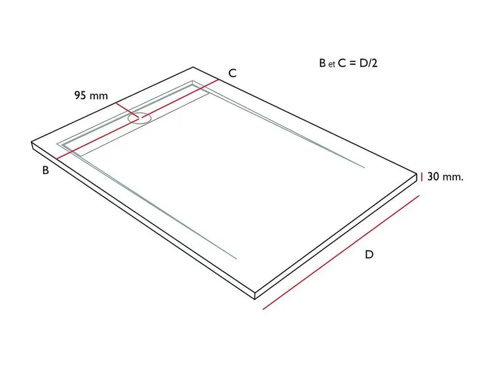 Receveur de douche Anthracite, finition Ardoise Stone ÉVOLUÉ, grille de couleur - 120 x 90 cm