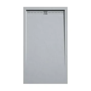 Receveur de douche Gris 7035, finition Ardoise Stone CACH, grille de couleur - 100 x 90 cm