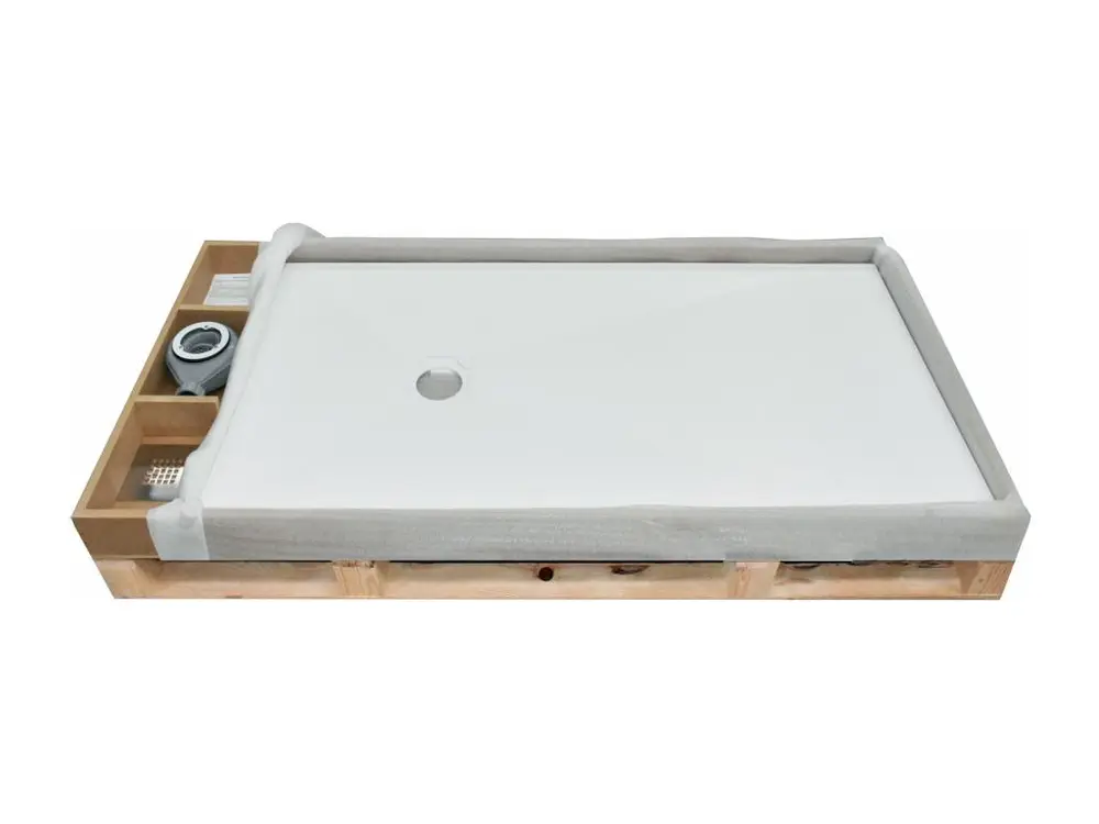 Receveur de douche Gris 7035, finition Lisse Stone CACH, grille de couleur - 120 x 90 cm