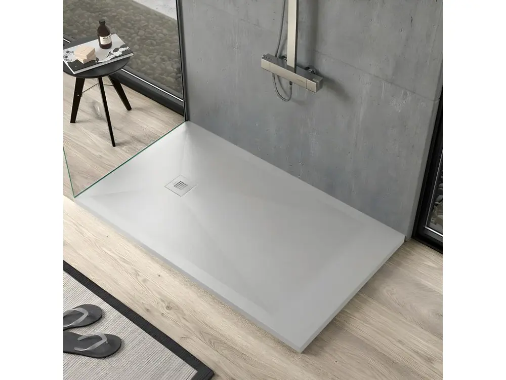 Receveur de douche gris manifeste finition ardoise Stone Plus, grille de couleur - 200 x 90 cm