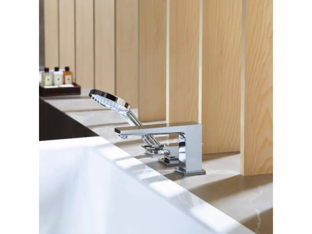 Robinet mitigeur bain douche 3 trous poignée étrier HANSGROHE Metropol avec Secuflex chromé