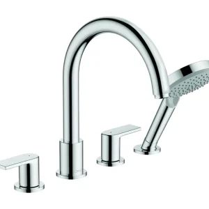 Robinet mélangeur bain douche 4 trous HANSGROHE Vernis Shape chromé