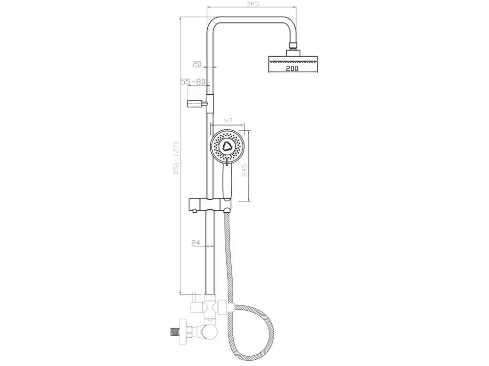 Set de salle de bain colonne de douche mitigeur thermostatique douche en acier chromé