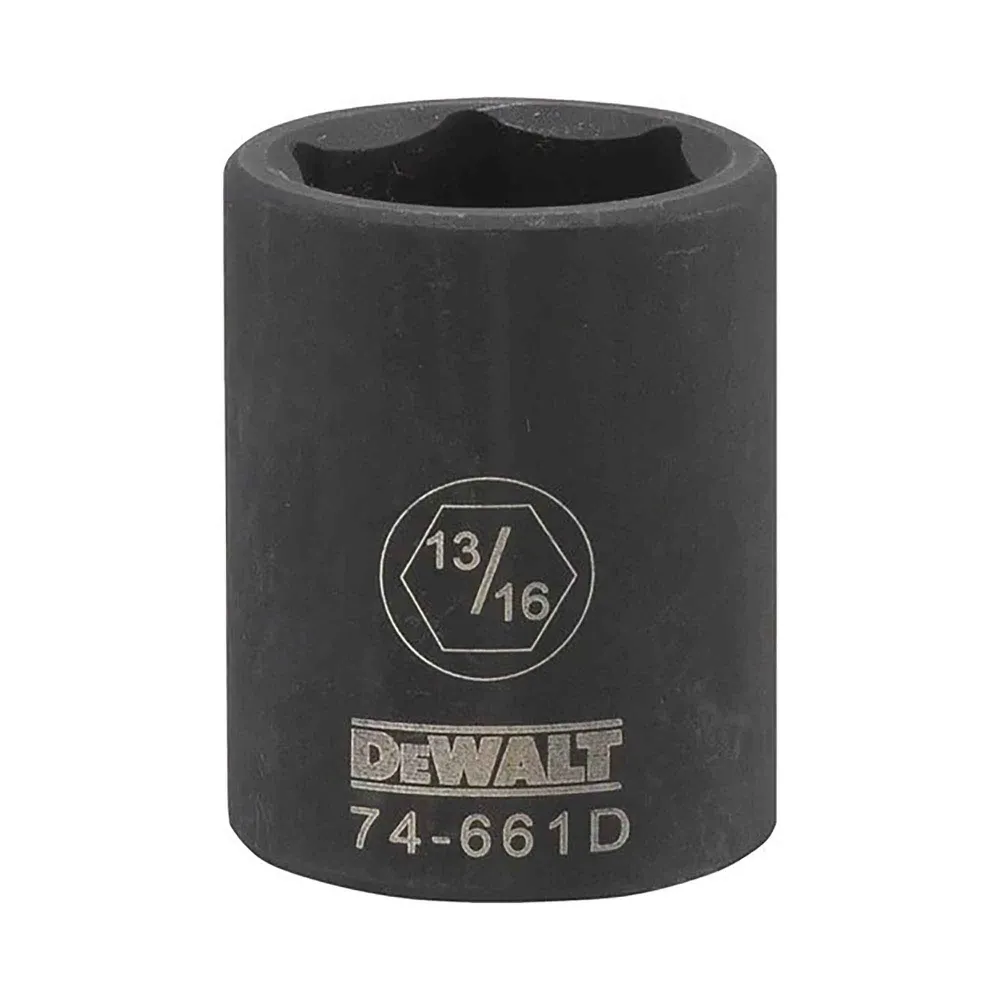 Douille à choc courte à entraînement carré de 1/2" avec 6 pointes, 13/16"