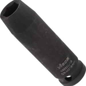 Douille pour boulonneuse VIGOR longue carrée creuse 125 mm (1/2 pouce) profil à six pans extérieurs 13 mm V5550L-13 se fou...