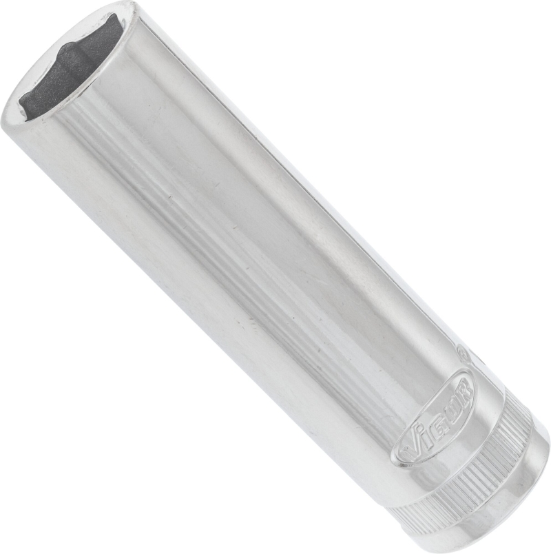 Insert de clé à douille VIGOR long carré creux 125 mm (1/2 pouce) profil à six pans extérieurs 15 mm V2586N commander à ba...