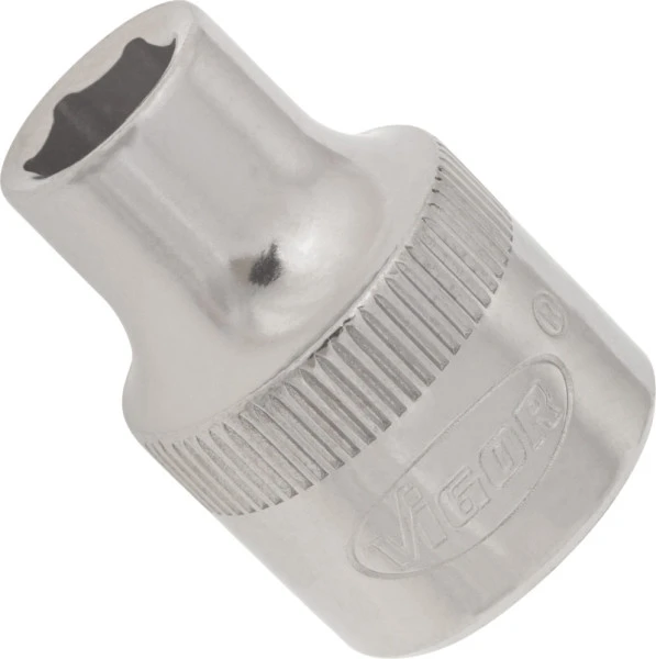 Insert de majeur à douille VIGOR carré creux 10 mm (3/8") profil à six pans extérieurs 7 mm longueur : 28 mm pour...