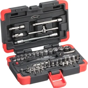 Jeu de clés à douilles VIGOR nombre d'outils : 46 entraînement : carré creux 63 mm (1/4 pouce) V2414N se fournir...