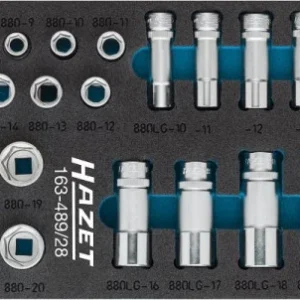 Jeu de douilles Hazet carré creux 10 mm (3/8 pouce) profil de traction à six pans creux 6 - 22 nombre d'outils :...