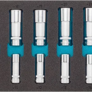 Jeu de douilles Hazet carré creux 10 mm (3/8 pouce) profil de traction double hexagonal externe 9 - 22 nombre d'o...