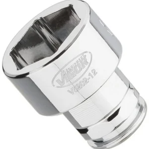 VIGOR Insert de clé à douille super plat carré creux 63 mm (1/4") profil hexagonal extérieur 12 mm lot de 5 V5202...