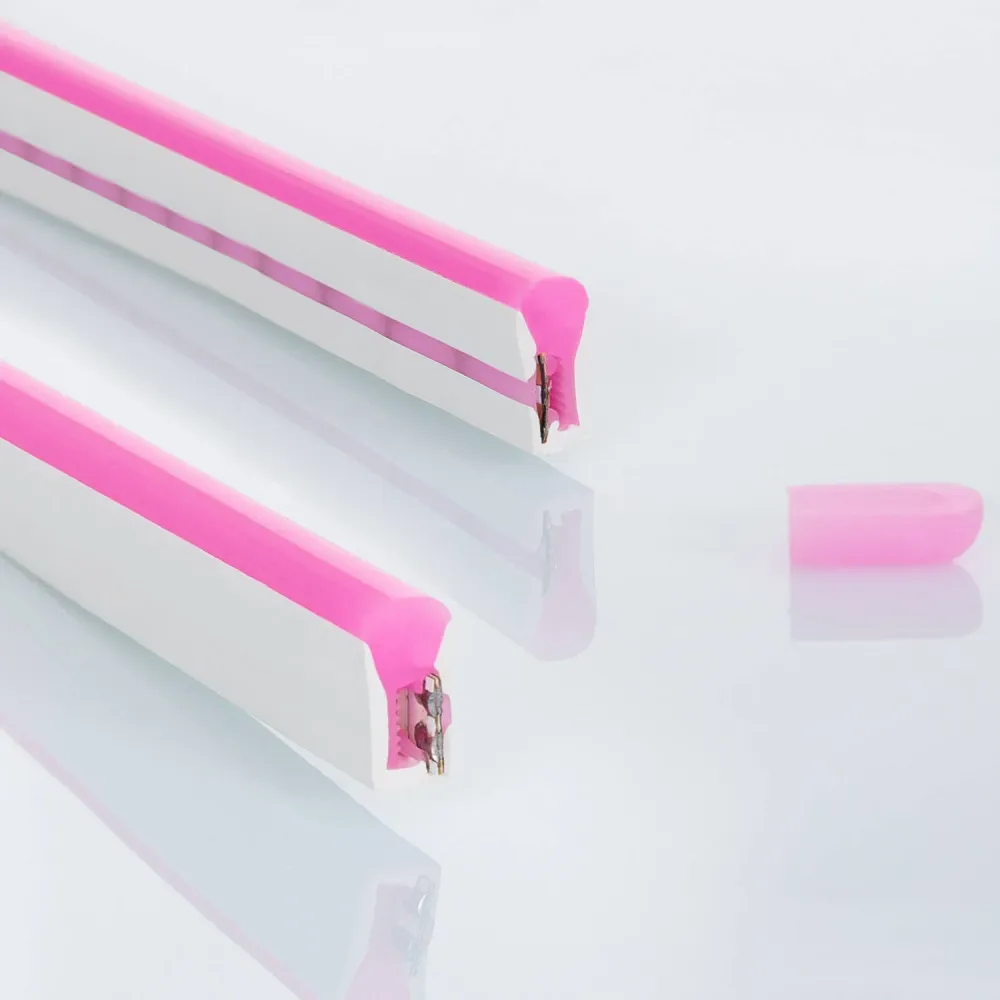 Éclairage Décoratif LED Rouleau Néon LED 100m 12V 110 LED/m Rose Largeur 12mm Découpable Enseigne