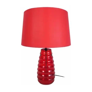 Suspension à trois bras SYMPHONIE - Lampe de chevet conique verre rouge