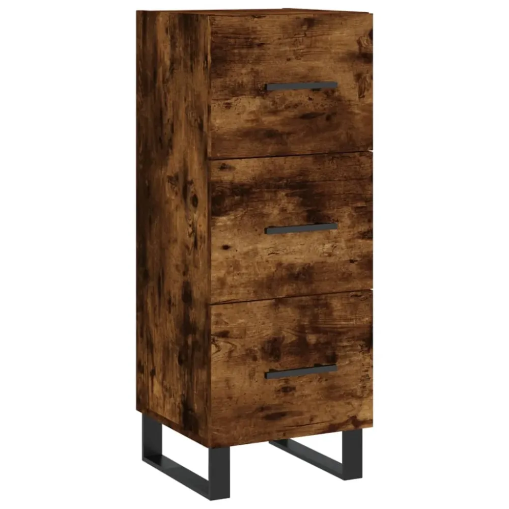 Buffet bahut commode armoire meuble de rangement organisateur cuisine salle de séjour salon 34,5 x 34 x 90 cm bois d'ingén...