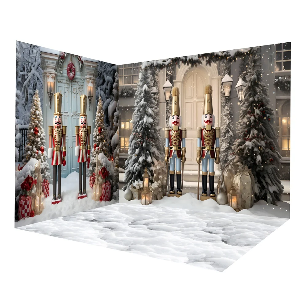 Robinet de lavabo Ensemble de chambre de porte avec casse-noisette et arbres enneigés pour Noël RR8-635