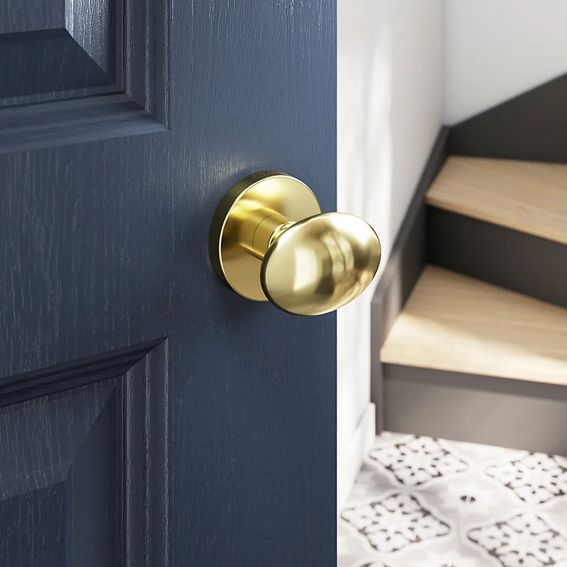 Bouton de porte duo ovale GoodHome or Ø. 65mm x l.45 x H. 66mm
